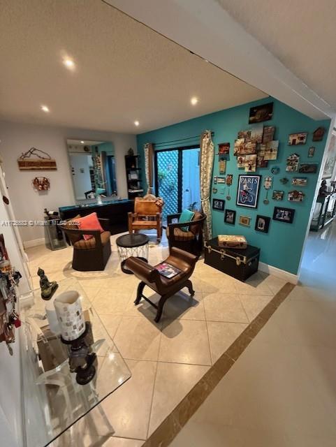 view of tiled living room