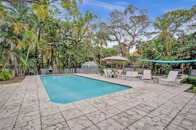 view of pool with a patio area