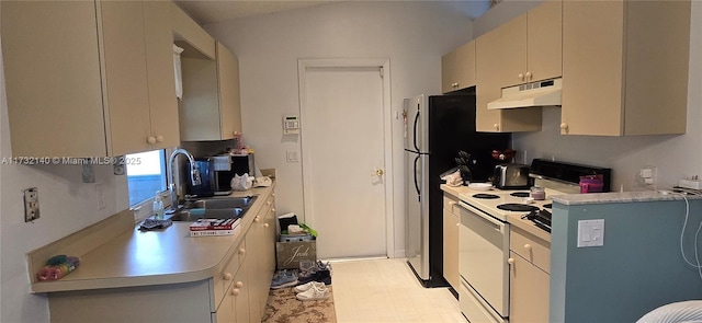 kitchen featuring sink and electric range