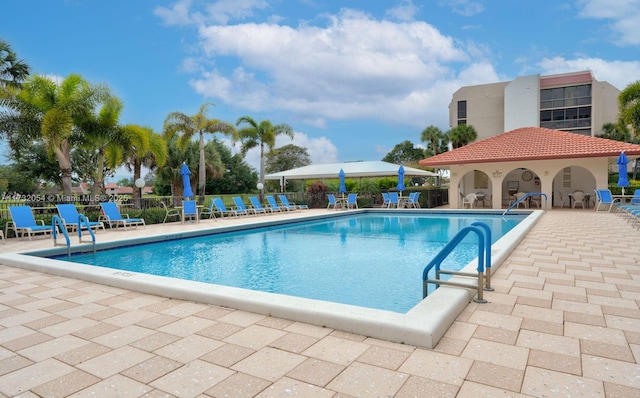 view of pool with a patio area