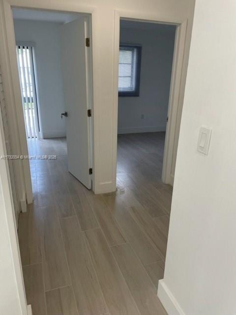 hall featuring dark hardwood / wood-style flooring