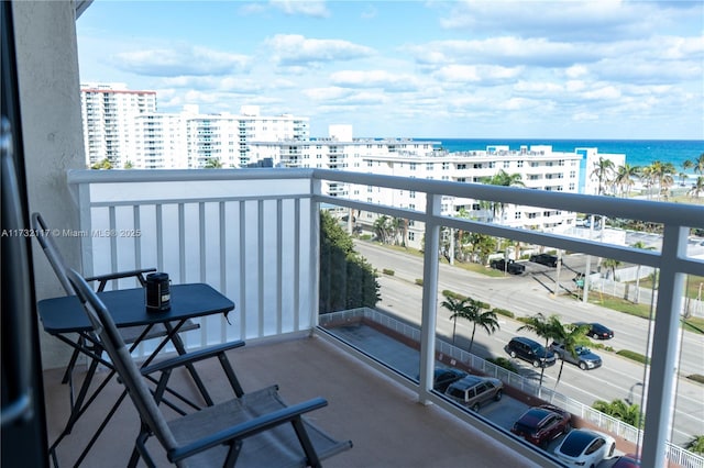 balcony with a water view