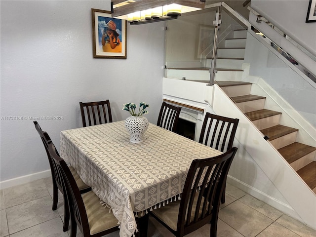 view of tiled dining room