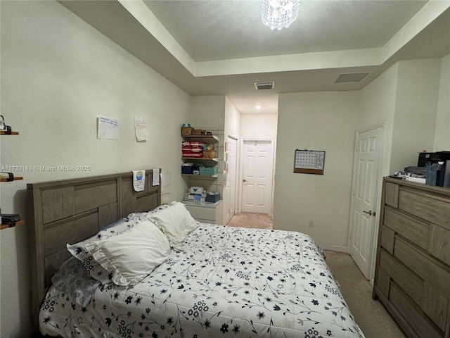 carpeted bedroom with a closet