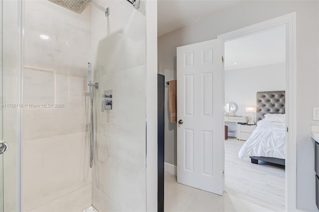 bathroom featuring a tile shower