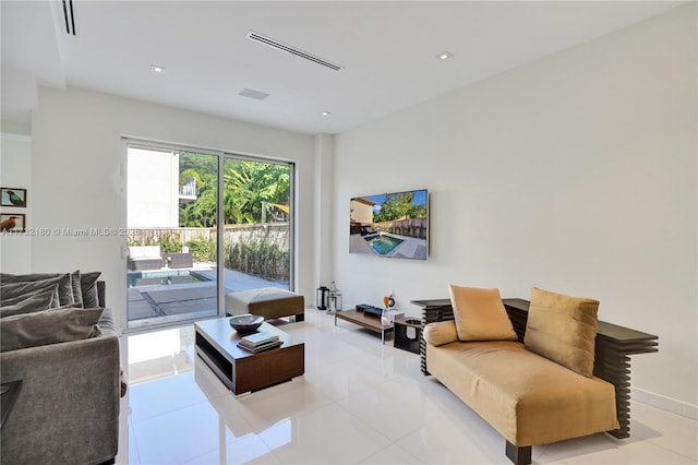 view of tiled living room