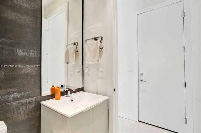 bathroom featuring vanity and tile patterned floors