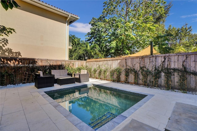 view of swimming pool with outdoor lounge area and a patio