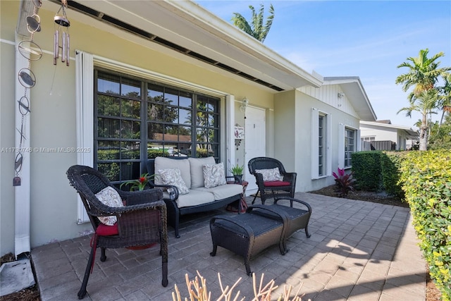 view of patio featuring an outdoor hangout area