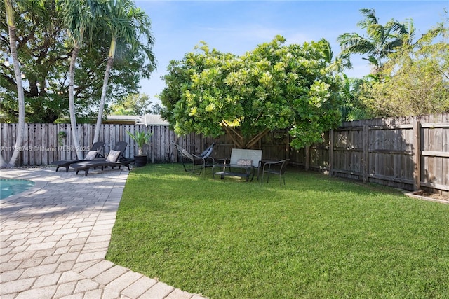 view of yard with a patio area