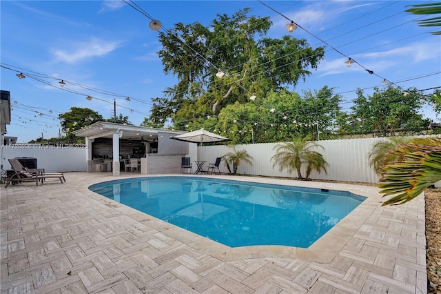 view of pool with a patio area