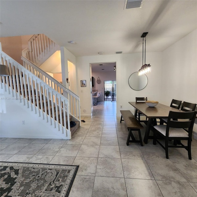 view of tiled dining area