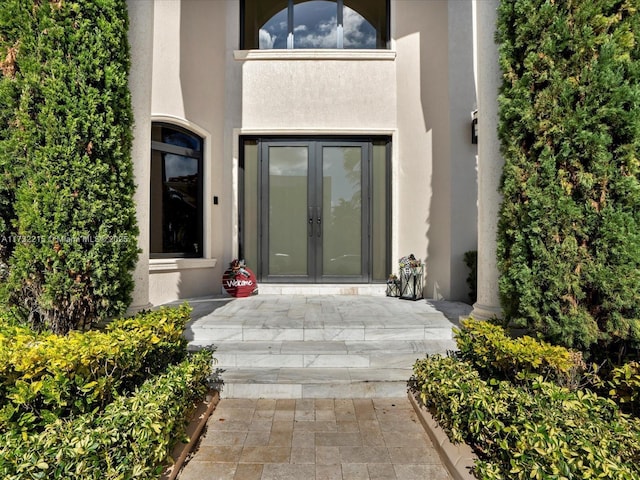 view of exterior entry with french doors