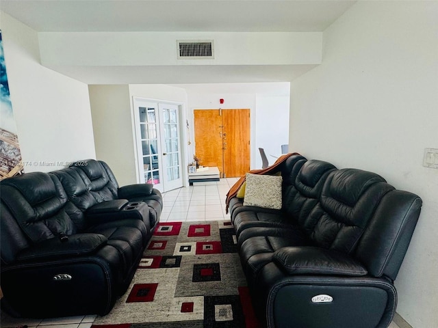 11780 SW 18th St Unit 510-2, Miami, FL 33175 - tiled living area with french doors and visible vents