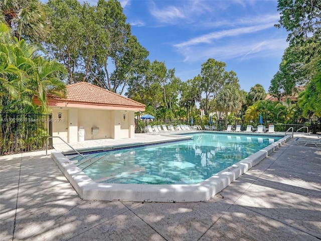 view of pool featuring a patio area