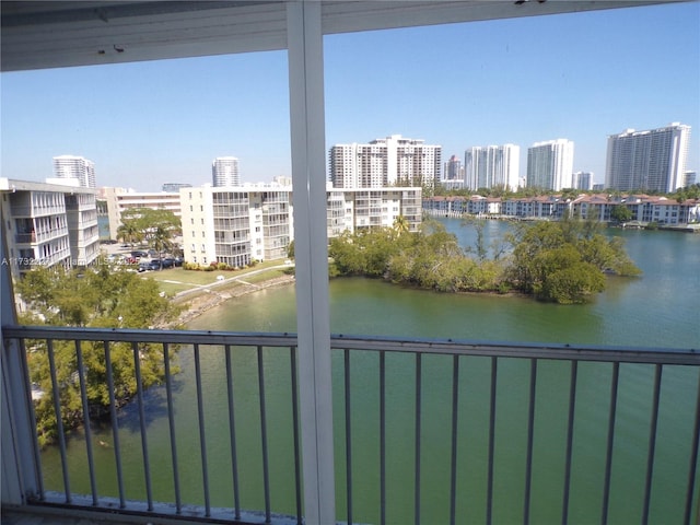 water view with a view of city