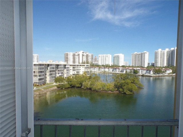 water view with a view of city