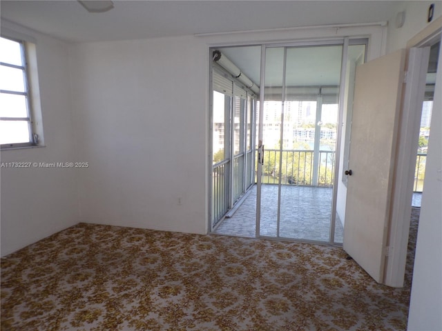 empty room featuring carpet floors and a healthy amount of sunlight