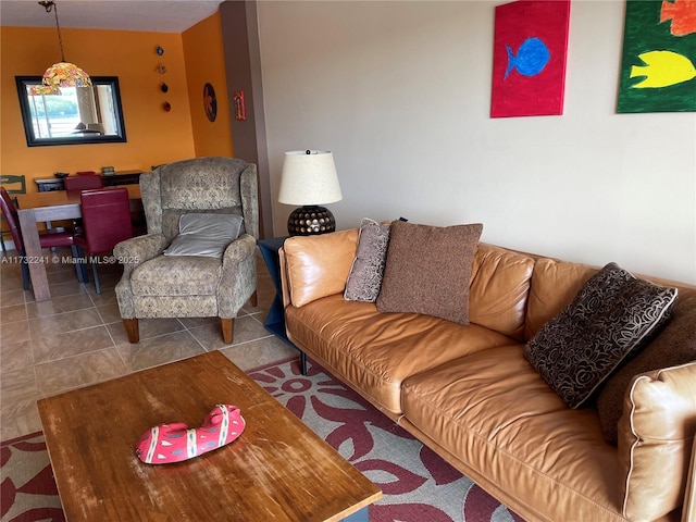 view of tiled living room