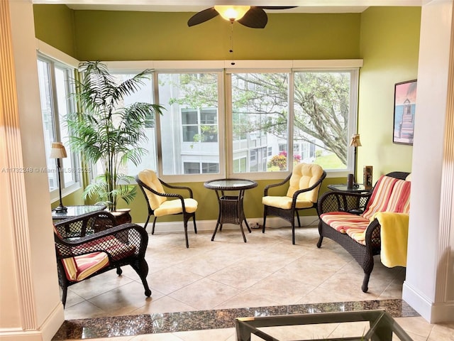 sunroom featuring a wealth of natural light