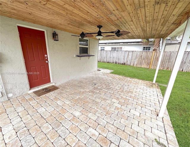 view of patio / terrace with ceiling fan