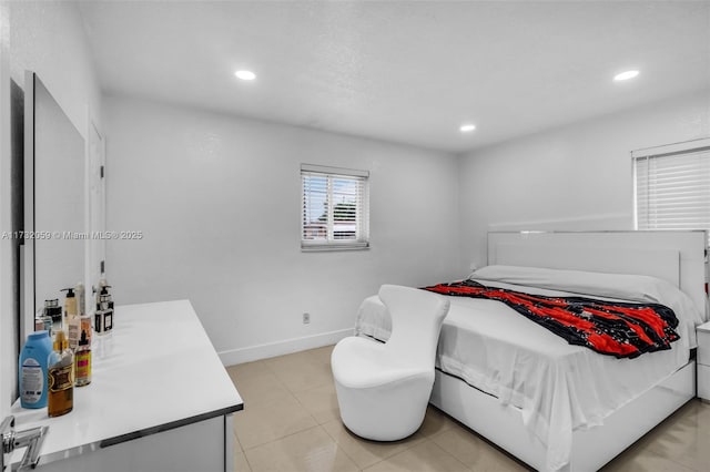 view of tiled bedroom