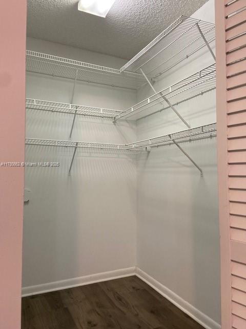 walk in closet featuring hardwood / wood-style floors