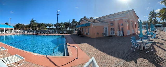 view of pool with a patio