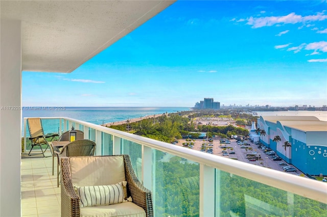 balcony with a water view