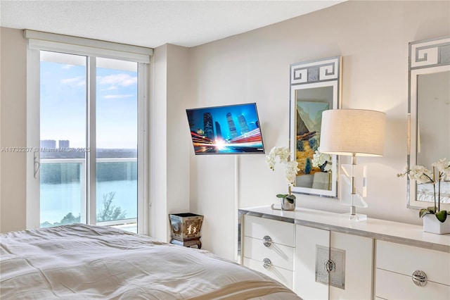 bedroom with a textured ceiling