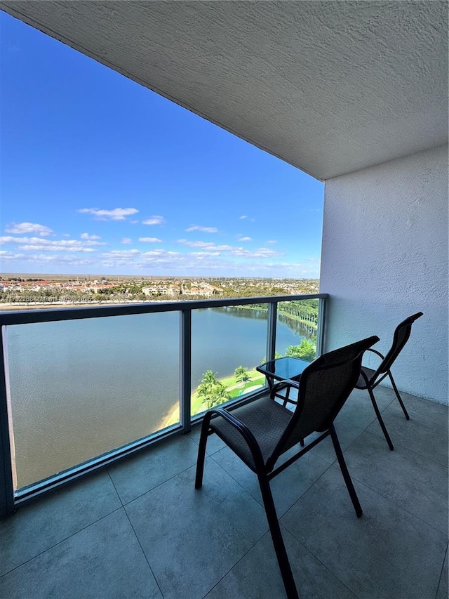 balcony with a water view