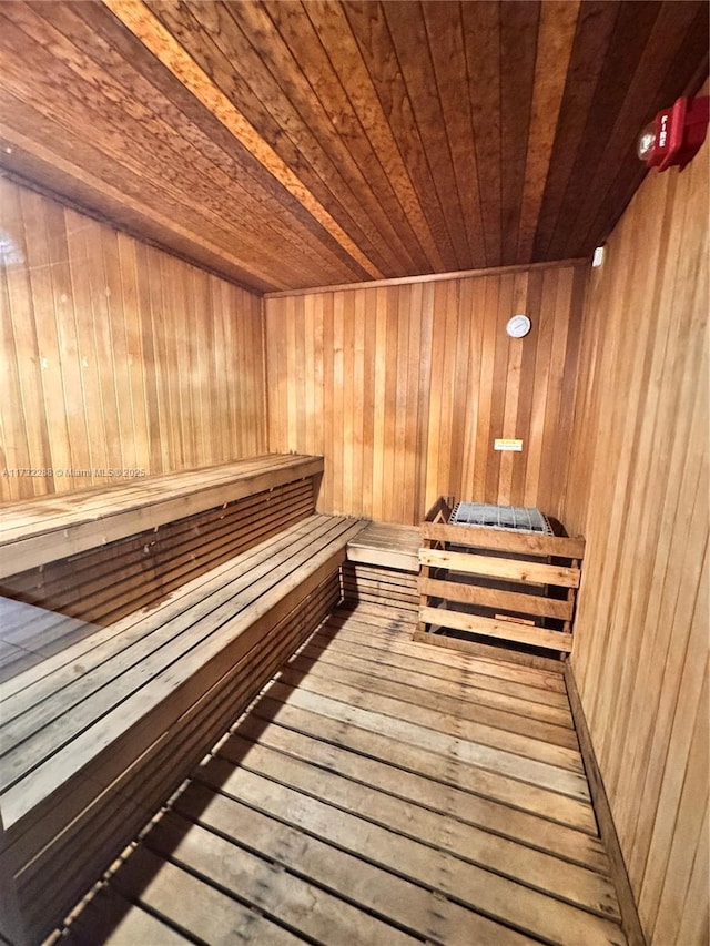 view of sauna