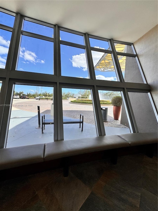 interior space featuring expansive windows