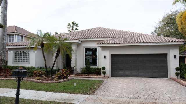 view of front of house with a garage