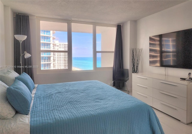 bedroom with a textured ceiling