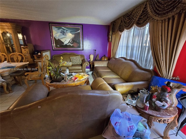 view of tiled living room