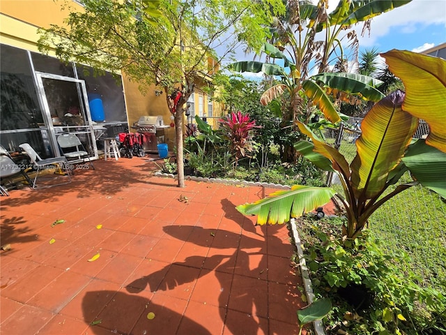 view of patio featuring grilling area