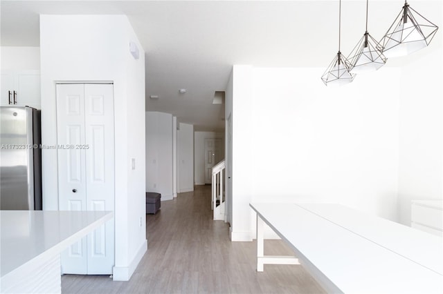 interior space featuring light wood-type flooring