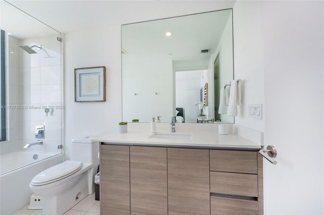 460 NE 28th St Unit 2601, Miami, FL 33137 - full bath with toilet, shower / bath combination, tile patterned floors, and vanity
