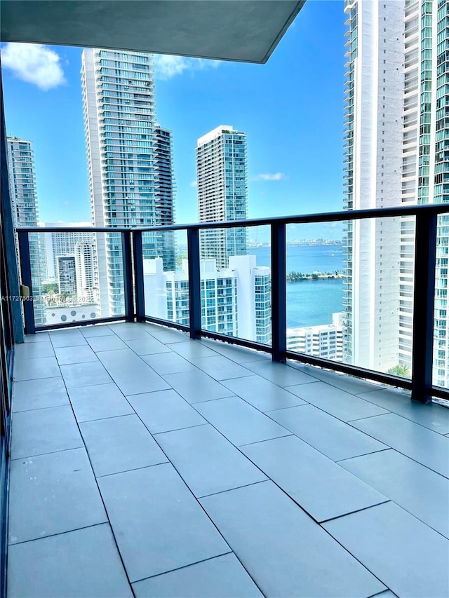 balcony with a water view