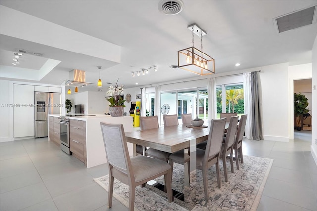 view of tiled dining room