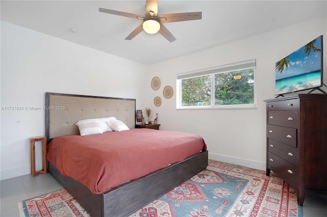 bedroom with ceiling fan