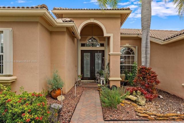 entrance to property with french doors