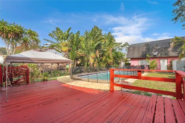 deck with a gazebo