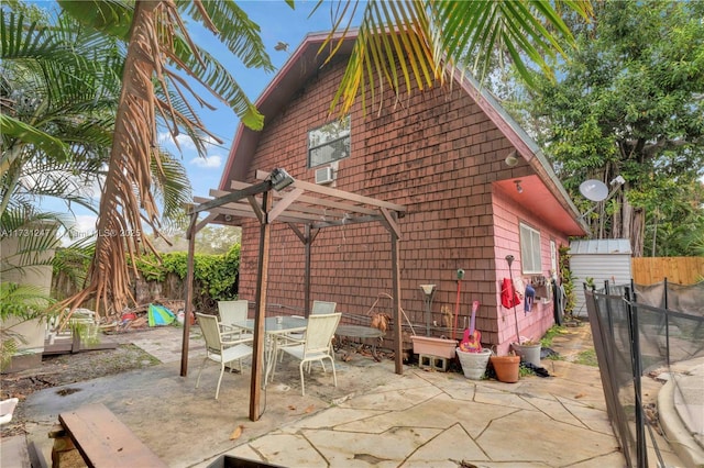 view of patio featuring a pergola