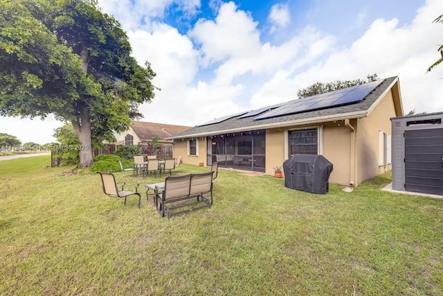 view of yard featuring a sunroom