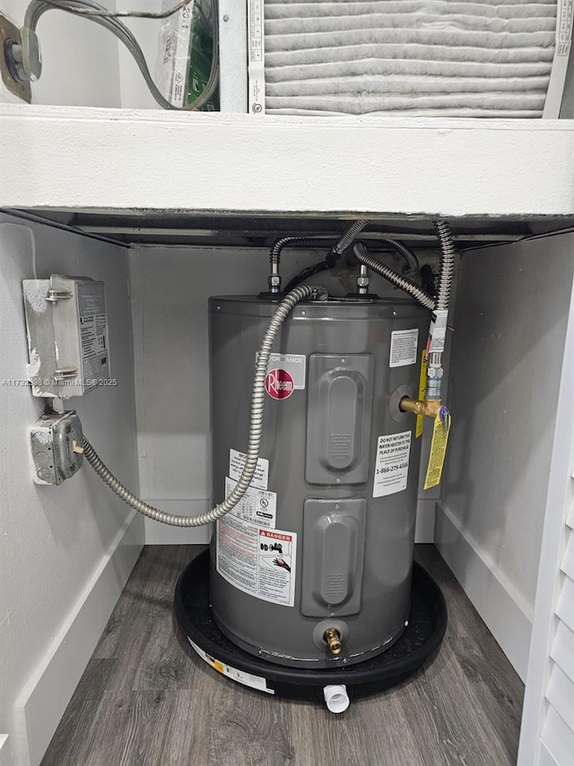 utility room with water heater