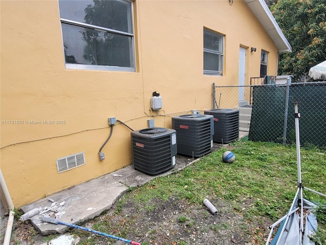 view of property exterior featuring central AC unit