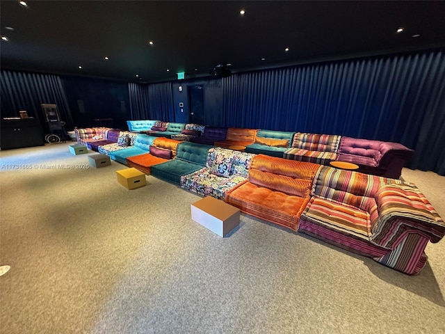 cinema room with carpet