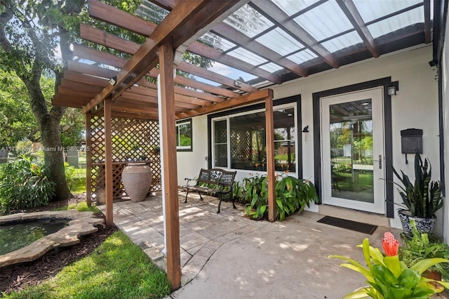 view of patio / terrace with a pergola